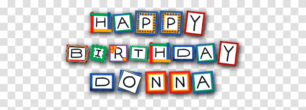 Happy Birthday Donna Clipart, Word, Number Transparent Png