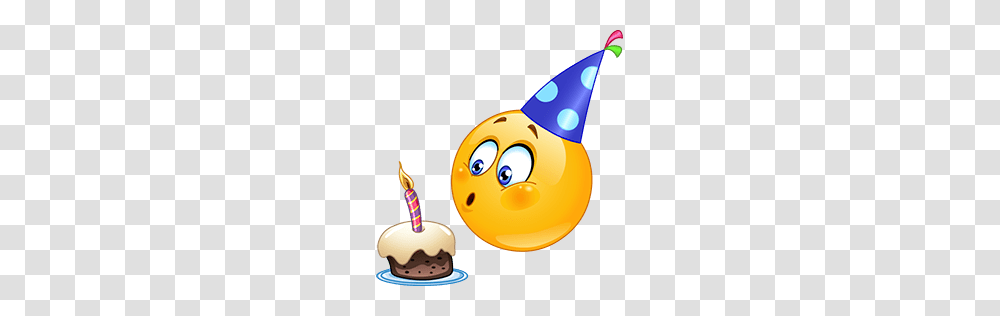 Happy Birthday Emoji Emoticons For Clip Art Happy Birthday, Apparel, Party Hat, Food Transparent Png