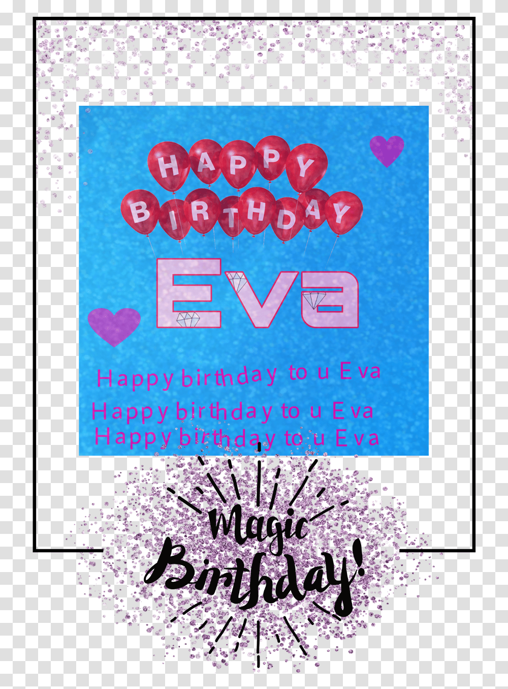 Happy Birthday Eva Poster, Advertisement, Paper, Flyer Transparent Png