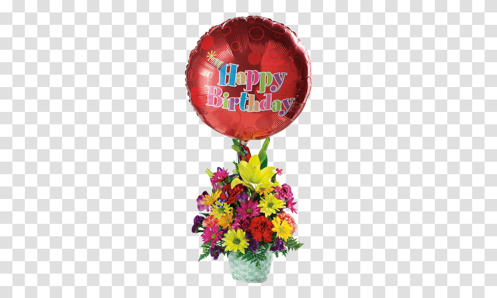 Happy Birthday Flowers, Food, Balloon Transparent Png