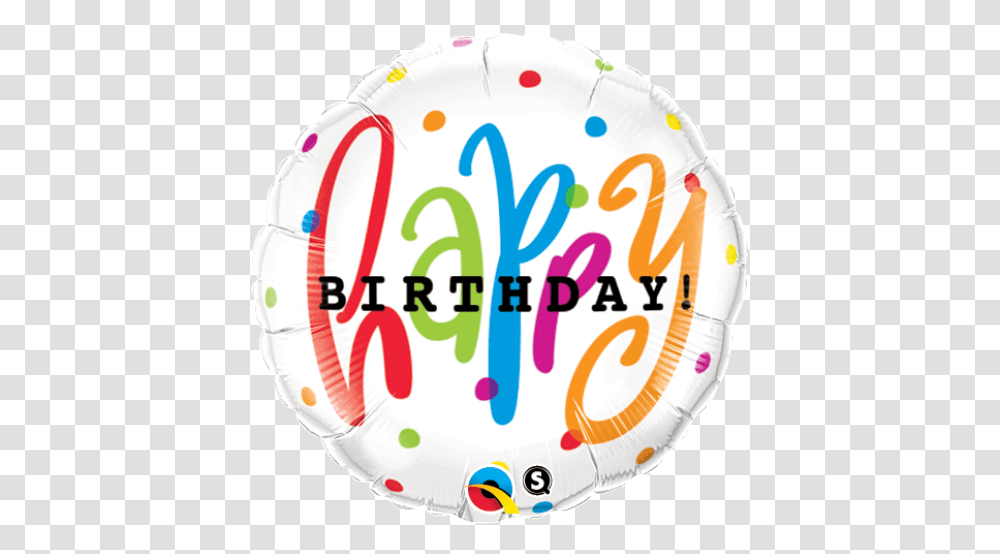 Happy Birthday Foil Balloon Happy Birthday Writing Balloons, Text, Cake, Dessert, Food Transparent Png