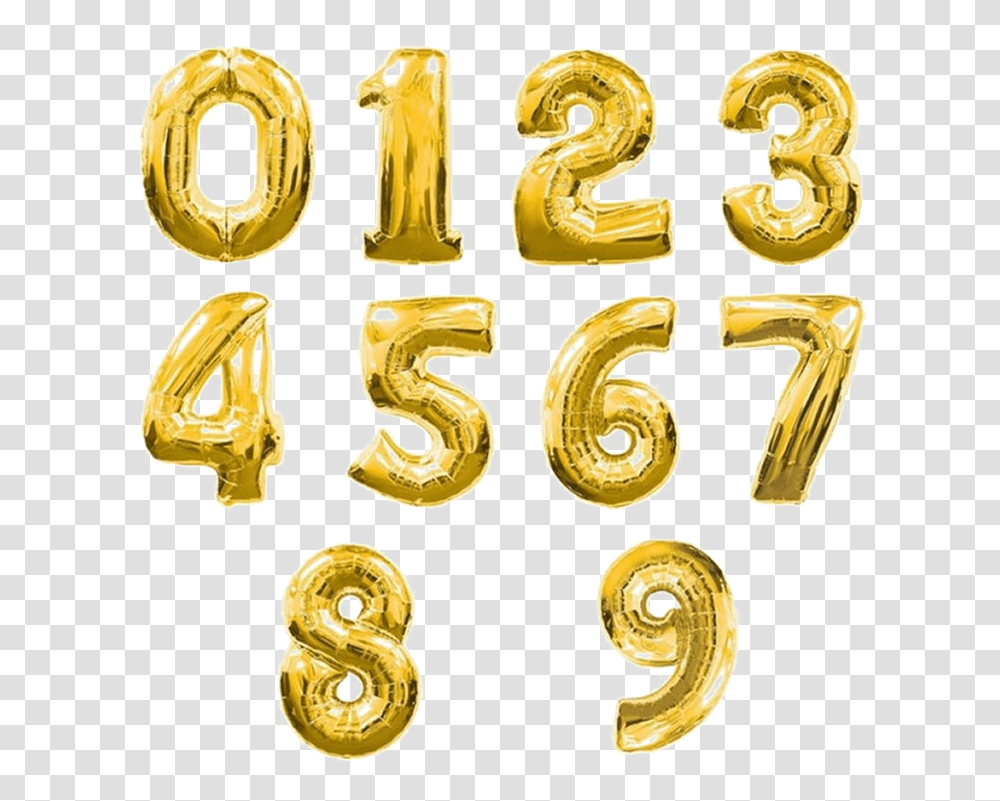 Happy Birthday Foil Balloon Images Gold Balloon Numbers, Symbol, Text, Alphabet, Dish Transparent Png