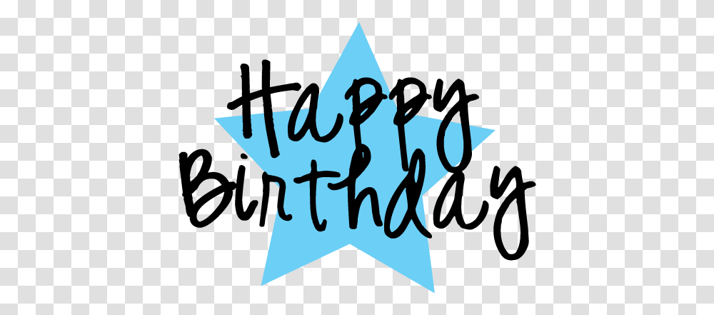 Happy Birthday Free Clip Art Happy Birthday Clipart Blue, Text, Symbol, Star Symbol, Handwriting Transparent Png