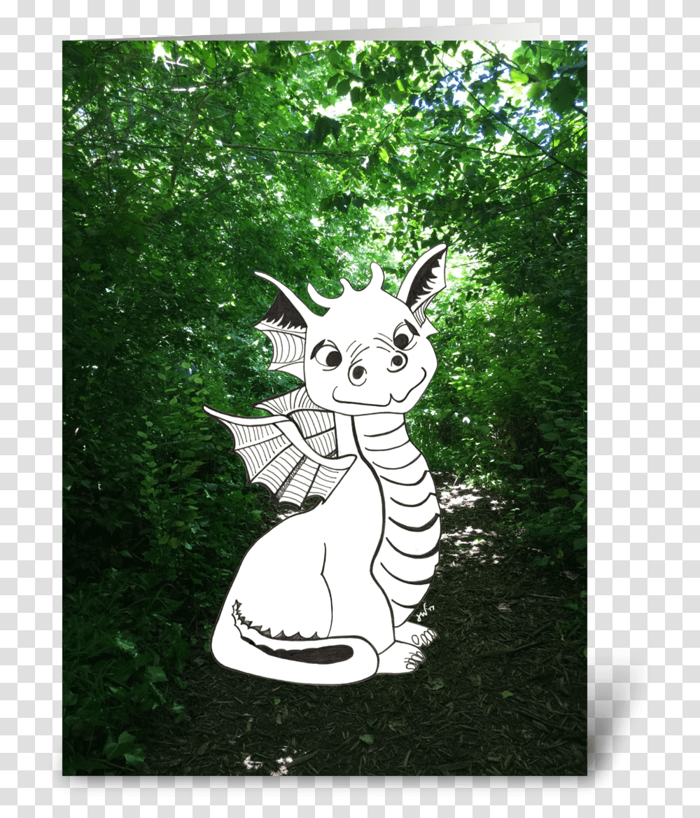 Happy Birthday From Baby Dragon Greeting Card Cartoon, Outdoors, Cat, Mammal, Animal Transparent Png