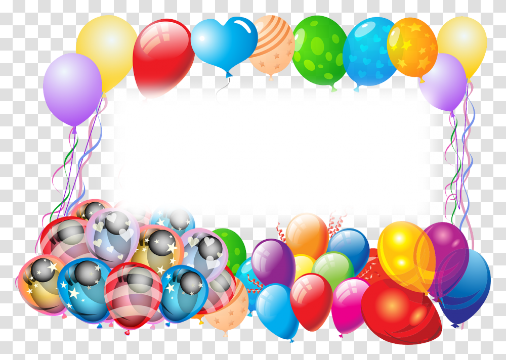Happy Birthday Gift Stickpng Happy Birthday Frame, Balloon, Crowd, Graphics, Art Transparent Png