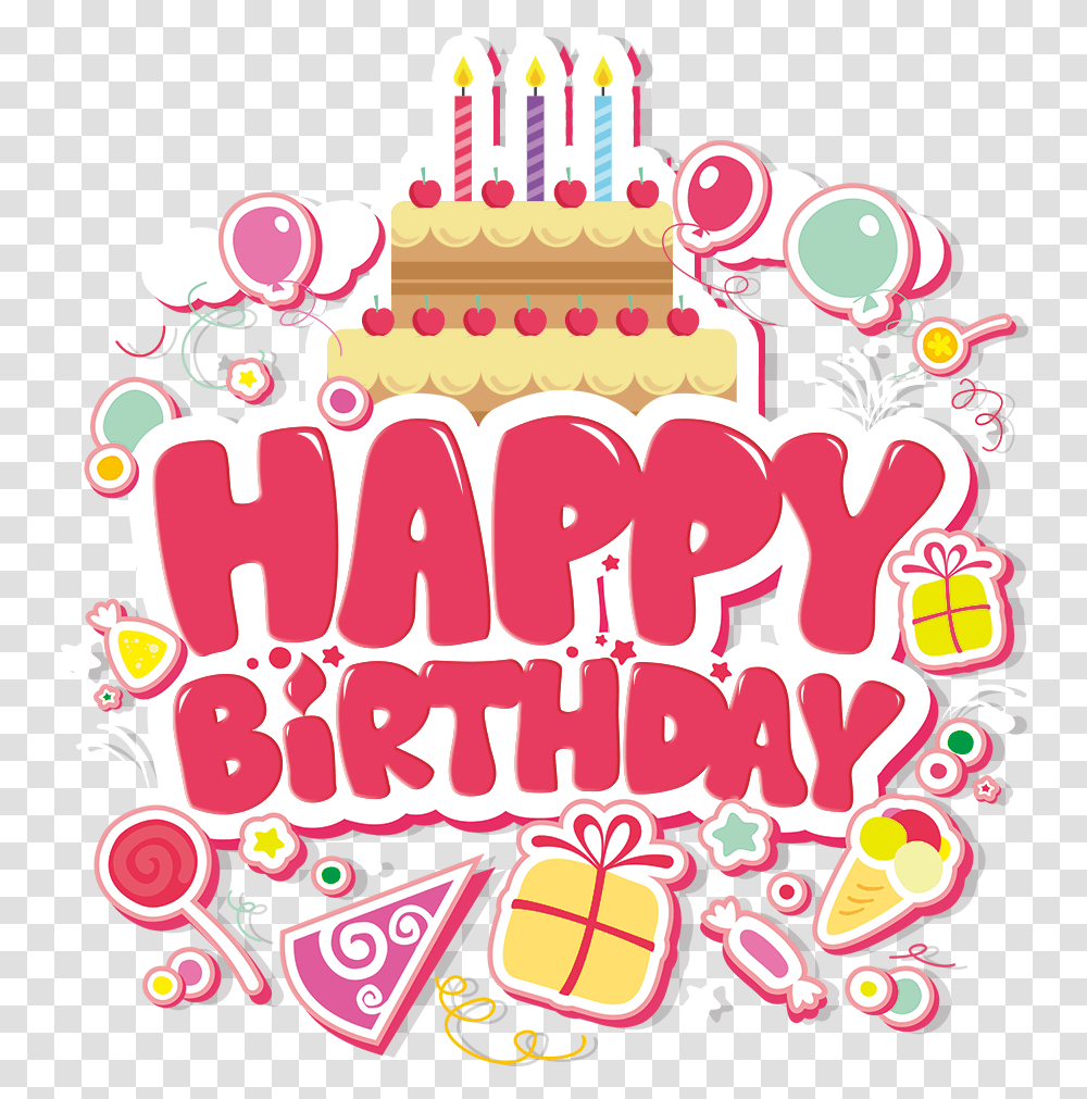 Happy Birthday Girl Clipart, Dessert, Food, Cake Transparent Png