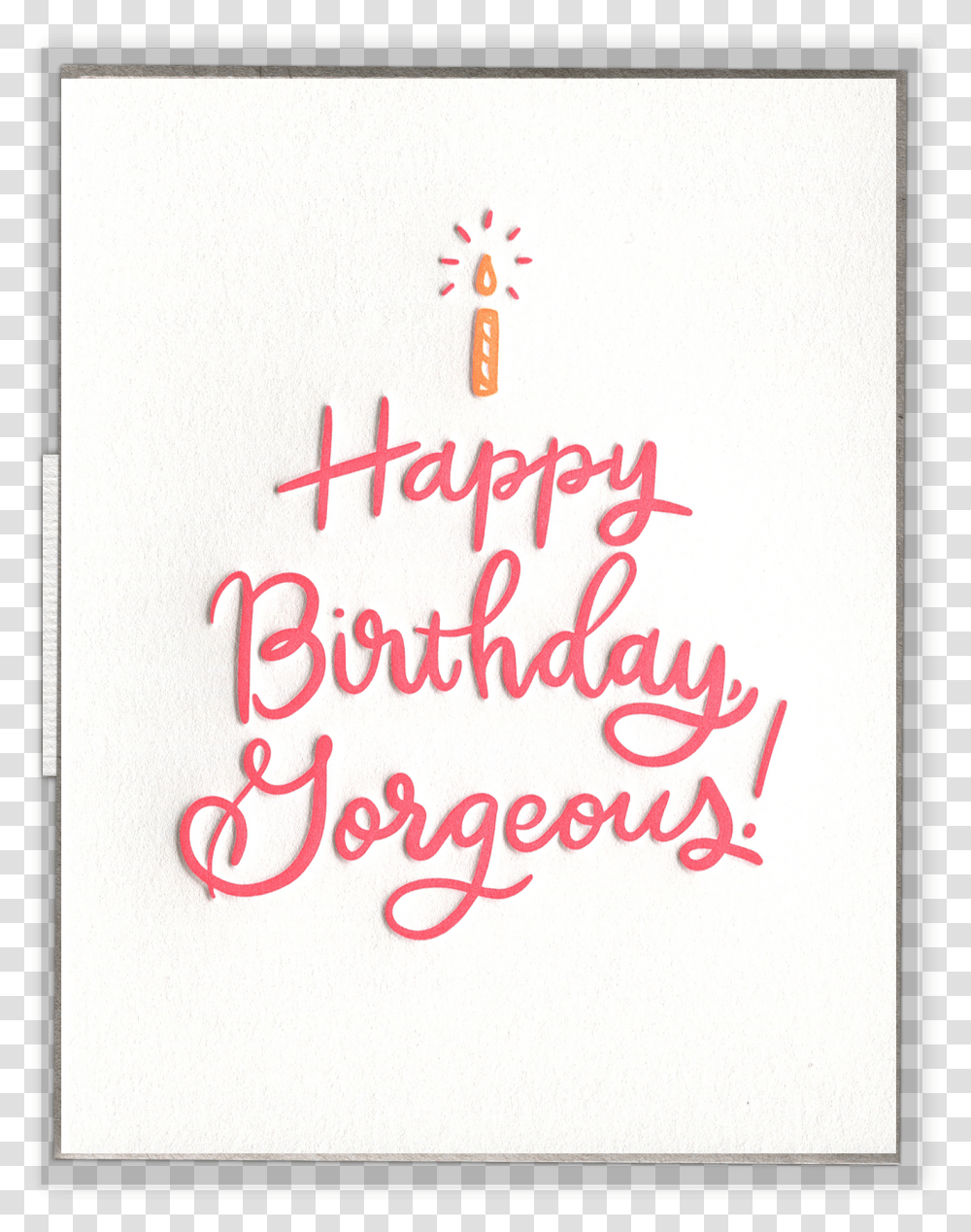 Happy Birthday Gorgeous Letterpress Greeting Card Picture Frame, Poster, Advertisement, Handwriting Transparent Png