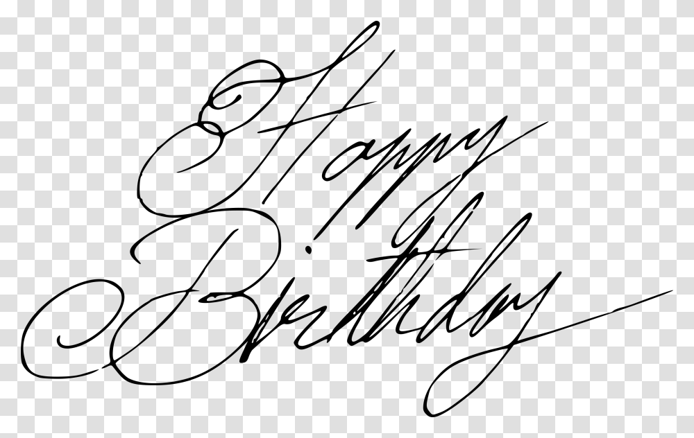 Happy Birthday Handwritten Calligraphy Vector 7 Calligraphy, Gray Transparent Png