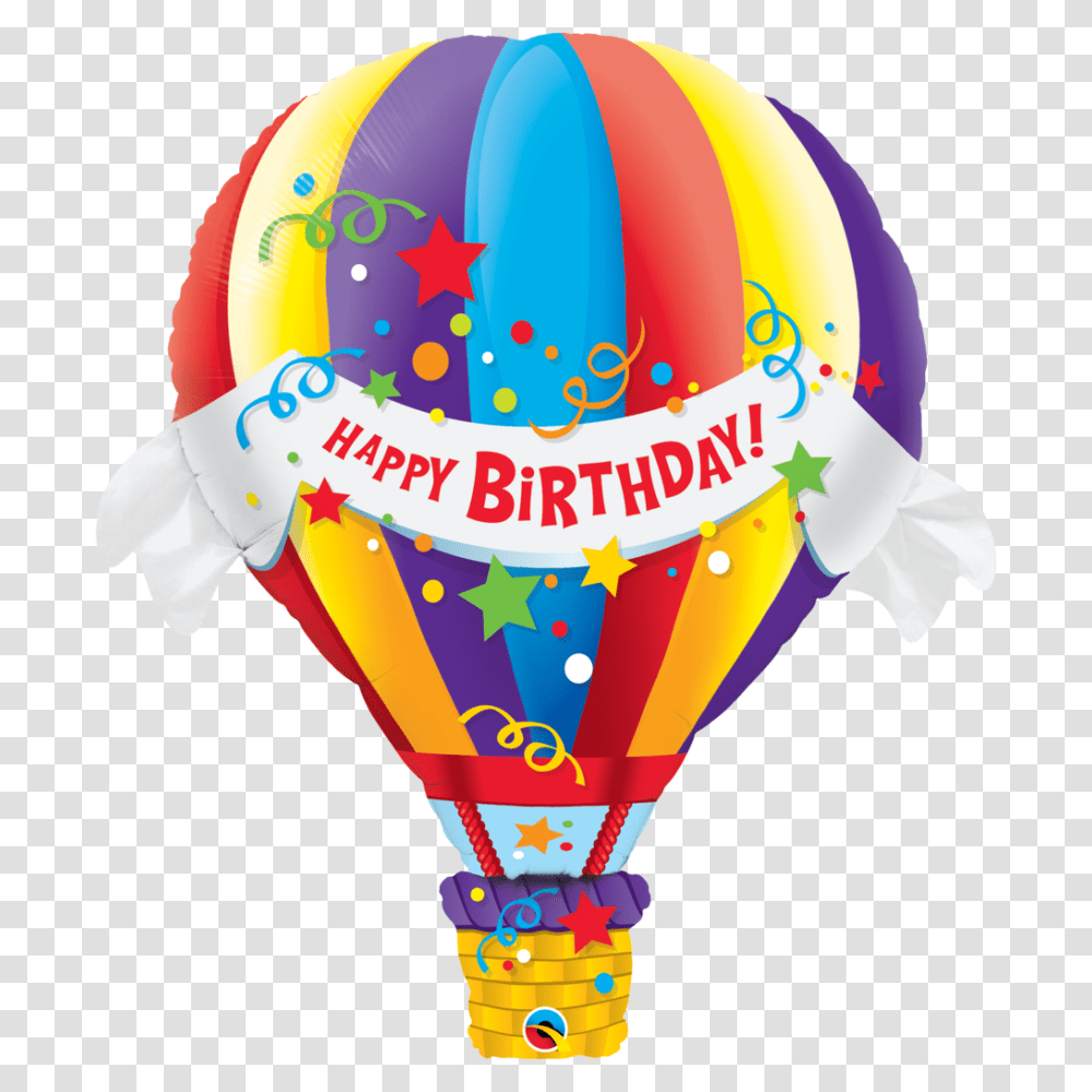 Happy Birthday Hot Air Balloon, Aircraft, Vehicle, Transportation Transparent Png