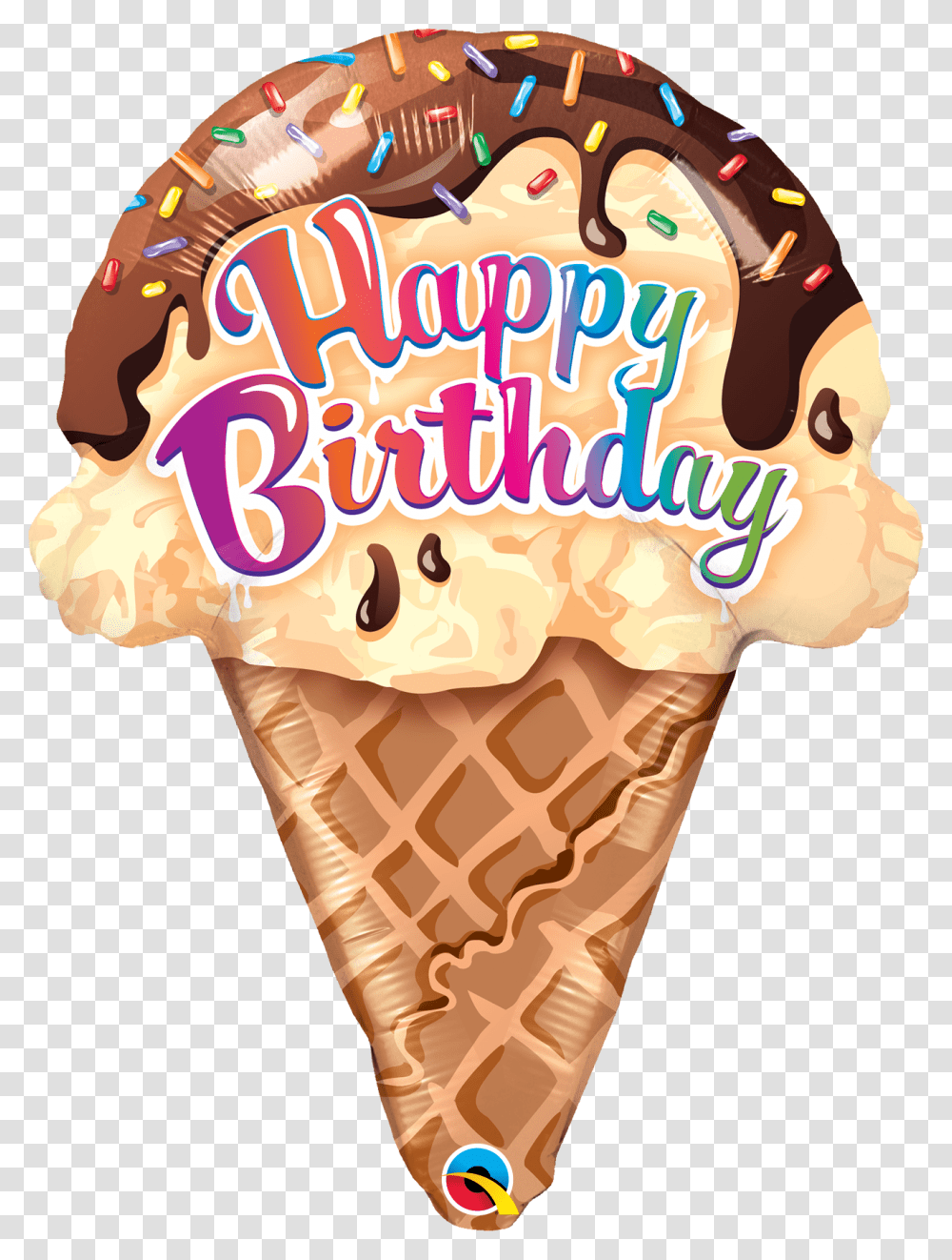 Happy Birthday Ice Cream Cone, Dessert, Food, Creme Transparent Png