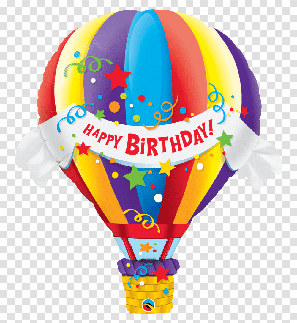 Happy Birthday Jumbo Hot Air Balloon 42 Hot Air Balloon Birthday, Aircraft, Vehicle, Transportation, Helmet Transparent Png