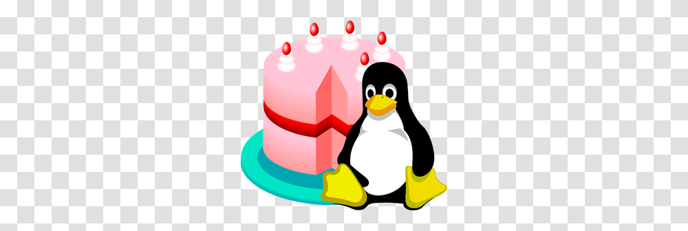 Happy Birthday Linux Clip Arts For Web, Birthday Cake, Dessert, Food, Penguin Transparent Png