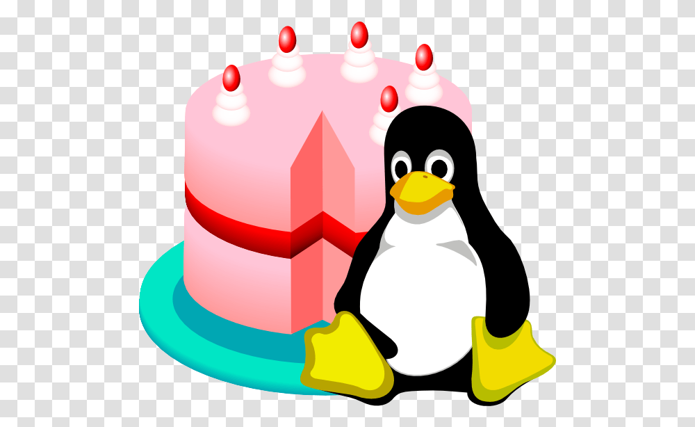 Happy Birthday Linux Clip Arts For Web Clip Arts Free Linux Penguin, Birthday Cake, Dessert, Food, Bird Transparent Png