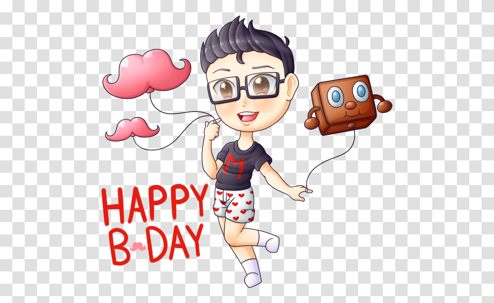 Happy Birthday Markiplier By Snow Songstress Cartoon, Person, Sunglasses, Hand, Outdoors Transparent Png