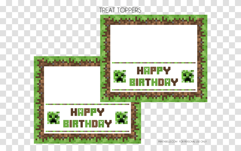 Happy Birthday Minecraft Topper, Bush, Vegetation, Plant Transparent Png