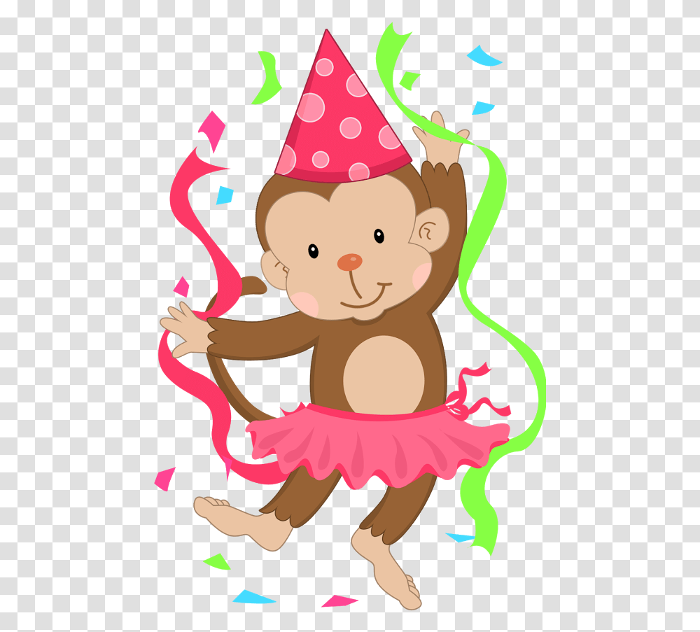 Happy Birthday Monkey Girl, Apparel, Party Hat, Elf Transparent Png