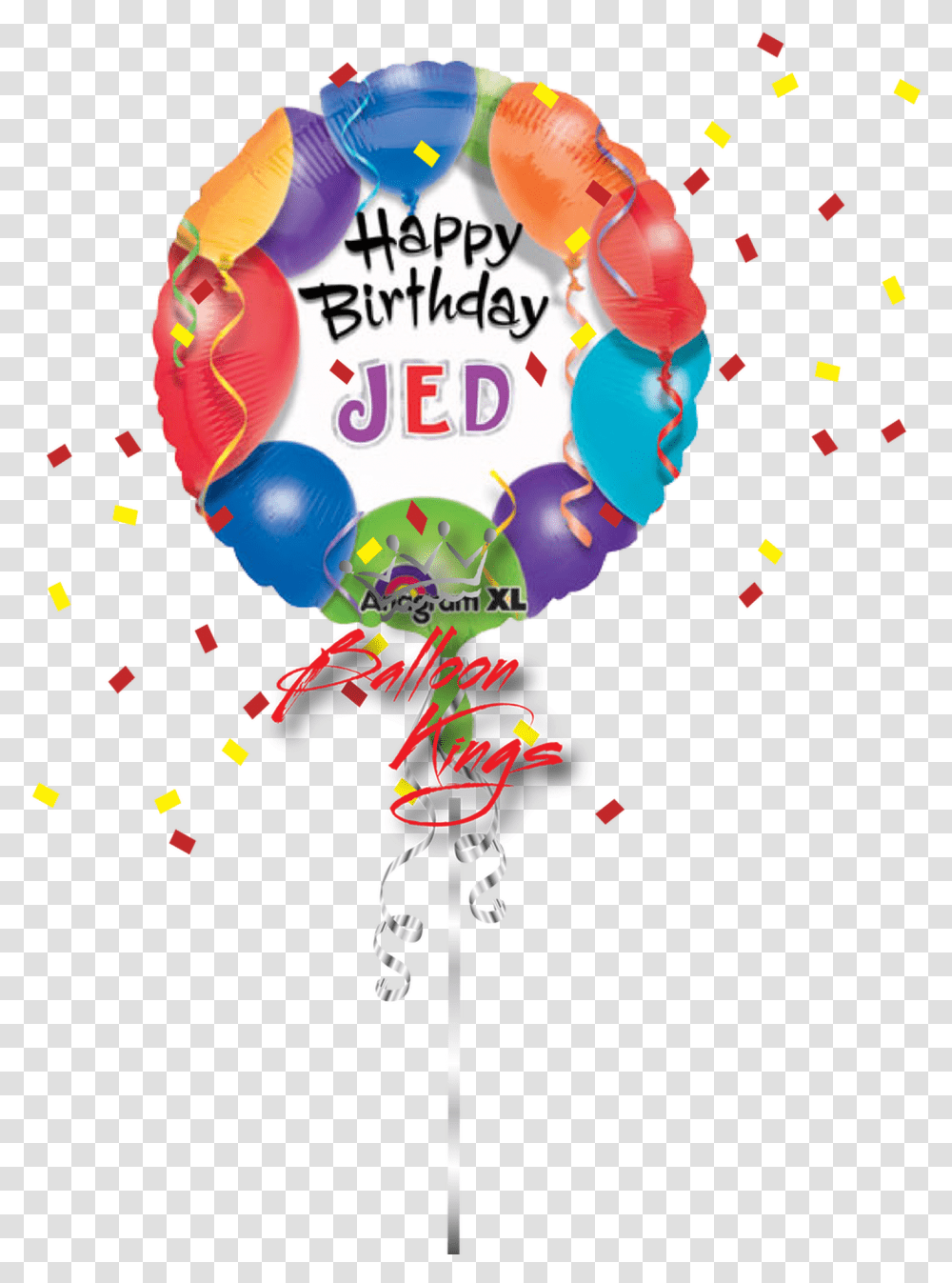 Happy Birthday Personalized Celebrate Happy Birthday Balloons, Paper, Confetti Transparent Png
