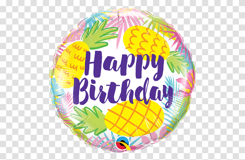 Happy Birthday Pineapple Foil, Word, Label, Plant Transparent Png