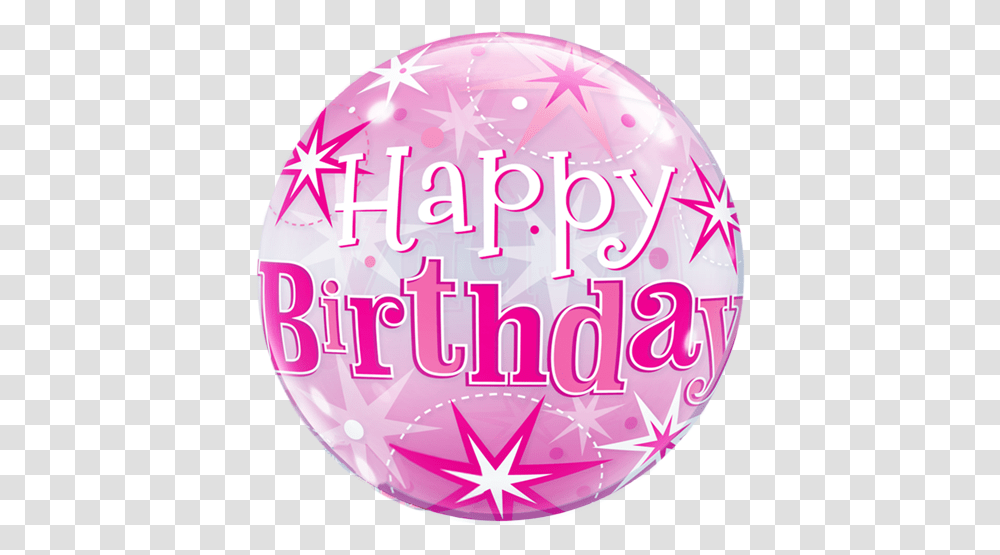 Happy Birthday Pink Sparkly Bubble Balloon Pink Balloon Happy Birthday, Sphere, Purple, Logo, Symbol Transparent Png