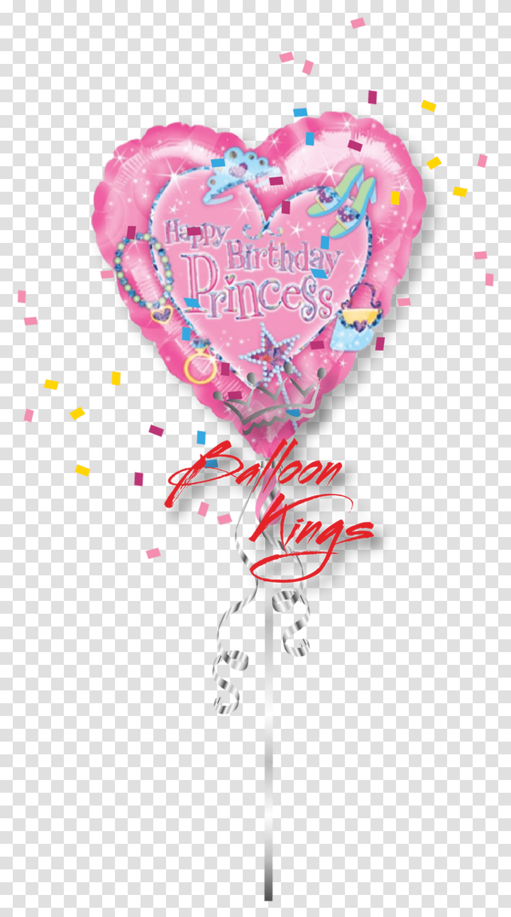 Happy Birthday Princess Balloon, Paper, Confetti, Food, Dating Transparent Png