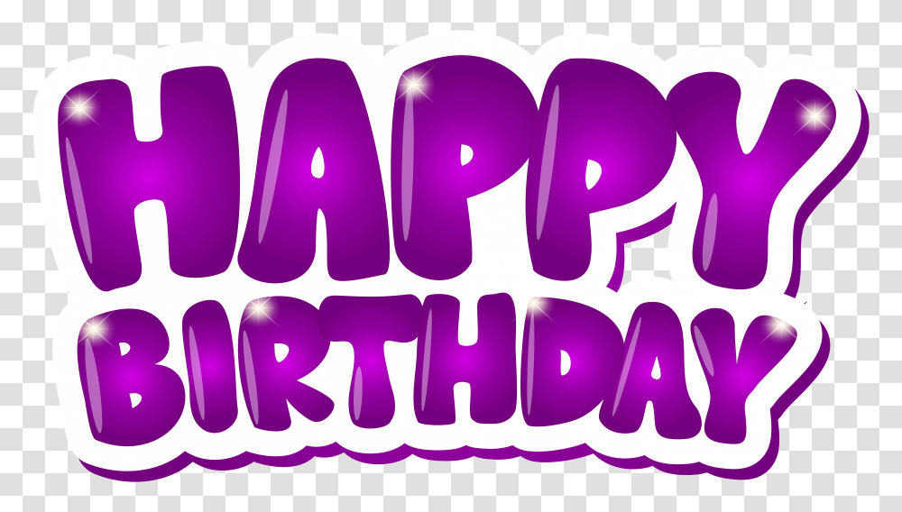 Happy Birthday Purple Clip Art, Label, Photography Transparent Png