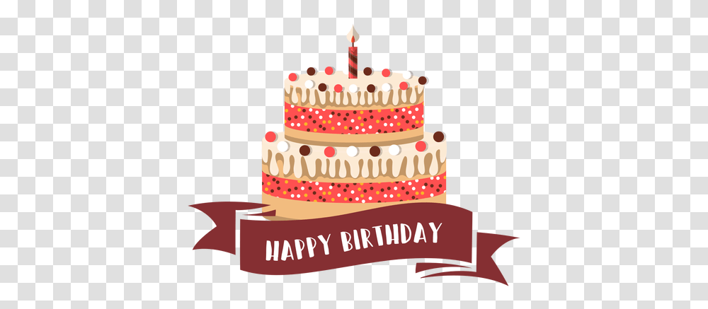 Happy Birthday Ribbon Cake Candle Fire Black Ribbon, Dessert, Food, Birthday Cake, Wedding Cake Transparent Png