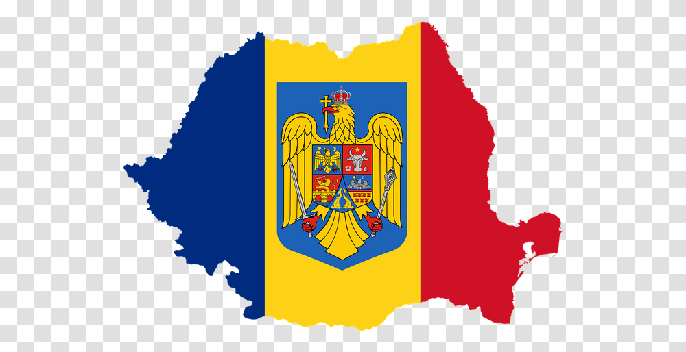 Happy Birthday Romania - Steemit Romania Map Flag, Logo, Symbol, Trademark, Poster Transparent Png