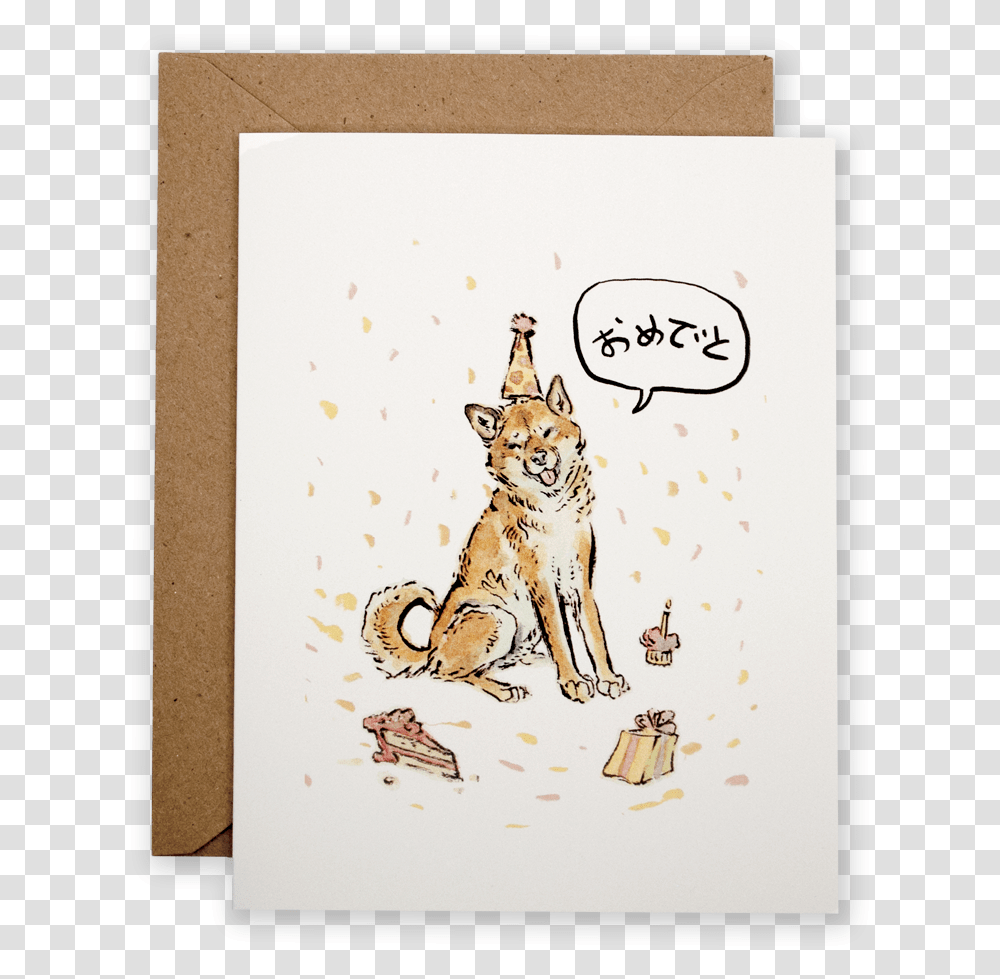 Happy Birthday Shiba Inu Cartoon, Envelope, Mail, Greeting Card, Dog Transparent Png