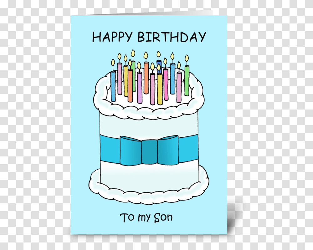 Happy Birthday Son Cute Cartoon Cake Happy Birthday Librarian, Dessert, Food, Candle, Birthday Cake Transparent Png