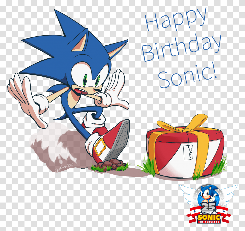 Happy Birthday Sonic Sonic 25th Anniversary Speed Painting, Gift Transparent Png