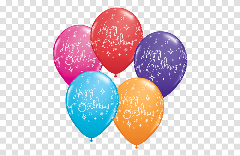 Happy Birthday Sparkles Amp Swirls Unique Happy Birthday Latex Balloon Transparent Png