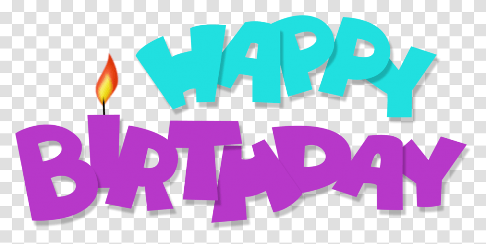 Happy Birthday Teal And Purple, Label, Word, Alphabet Transparent Png