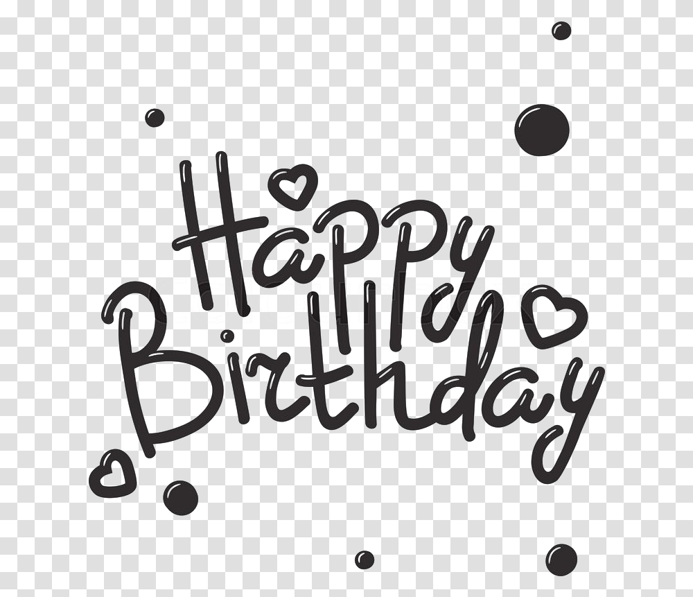 Happy Birthday Text Image Black And White Happy Birthday, Accessories, Doodle, Drawing, Alphabet Transparent Png
