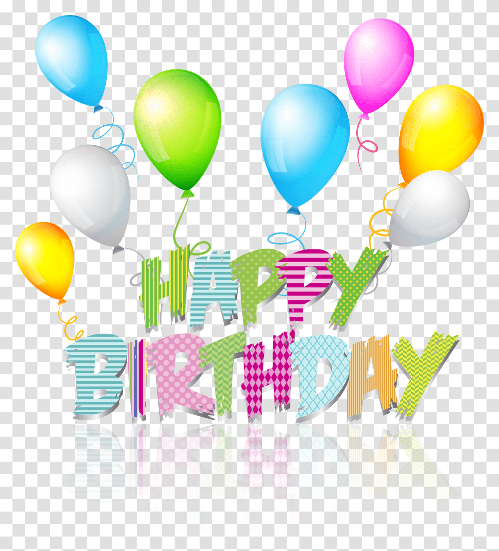 Happy Birthday Text With Balloons Transparent Png