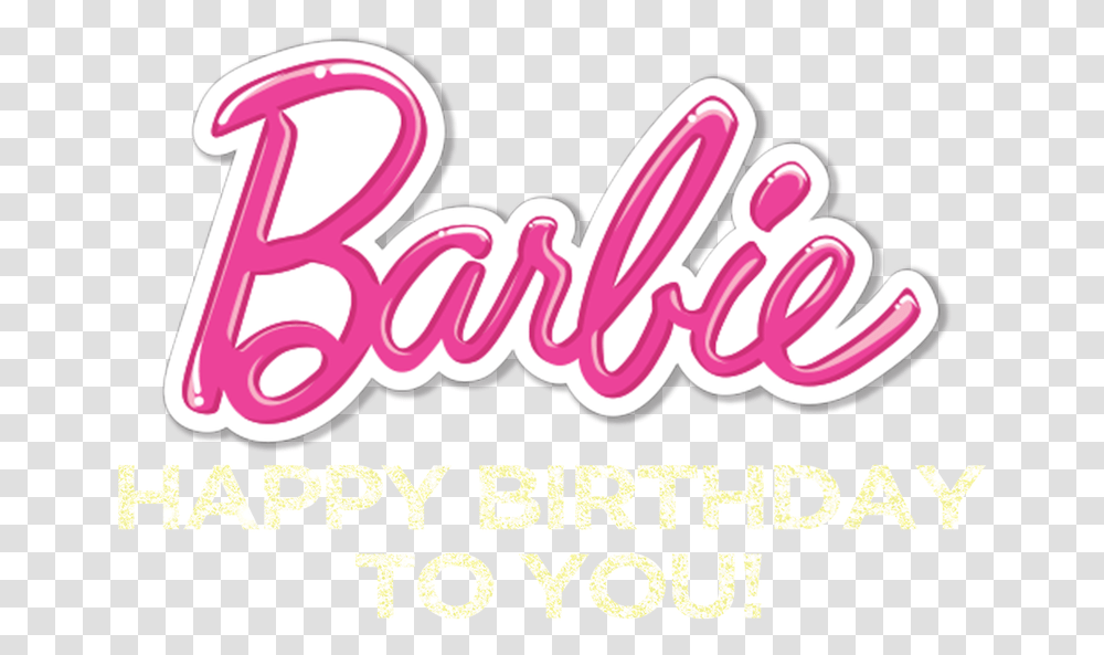 Happy Birthday To Barbie, Label, Text, Flyer, Poster Transparent Png