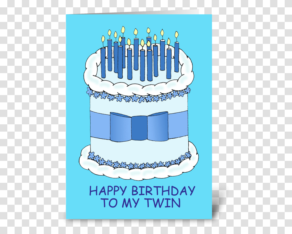 Happy Birthday To My Twin Cute Cake Happy Birthday To My Twin, Birthday Cake, Dessert, Food, Wedding Cake Transparent Png