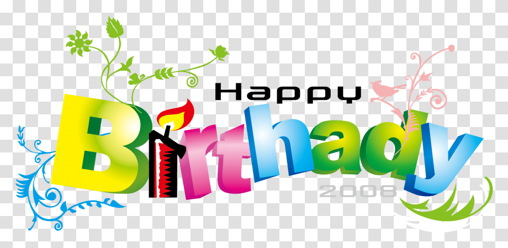 Happy Birthday To You Font Birthday Text, Alphabet, Floral Design Transparent Png