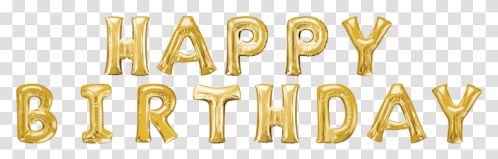 Happy Birthday To You Garland Toy Balloon Gold Calligraphy, Alphabet, Number Transparent Png