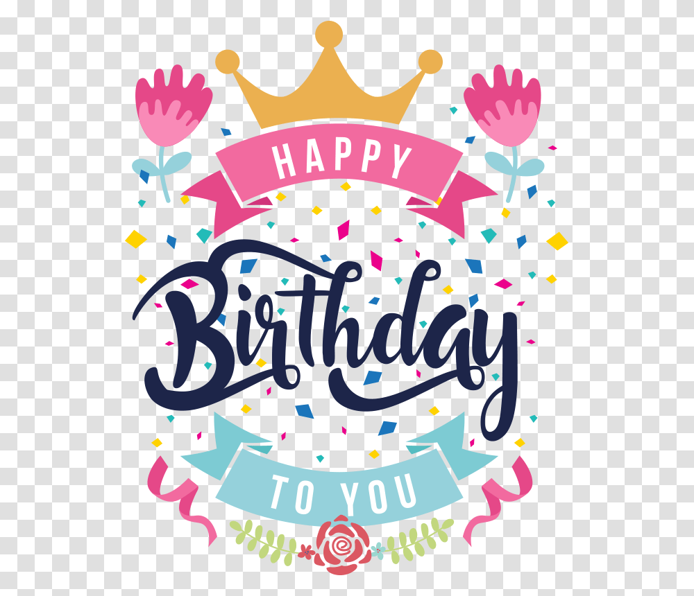 Happy Birthday To You Sticker, Paper, Confetti, Crowd Transparent Png