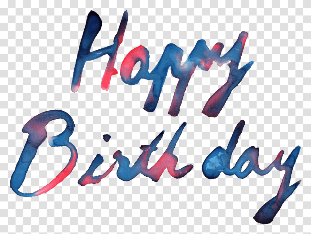 Happy Birthday Watercolor Happy Birthday Text Hd, Calligraphy, Handwriting, Alphabet, Label Transparent Png