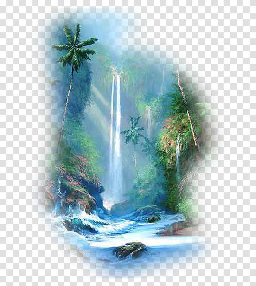 Happy Birthday Waterfall Gif, Vegetation, Plant, Rainforest, Land Transparent Png