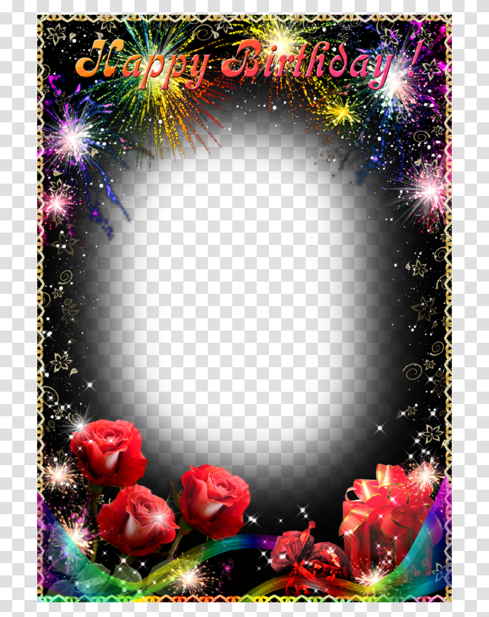 Happy Birthday Wishes Photo Frame, Plant, Rose, Flower, Blossom Transparent Png