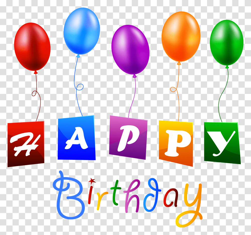 Happy Birthday With Balloons Clipart Image Happy Birthday In Picsart, Number Transparent Png