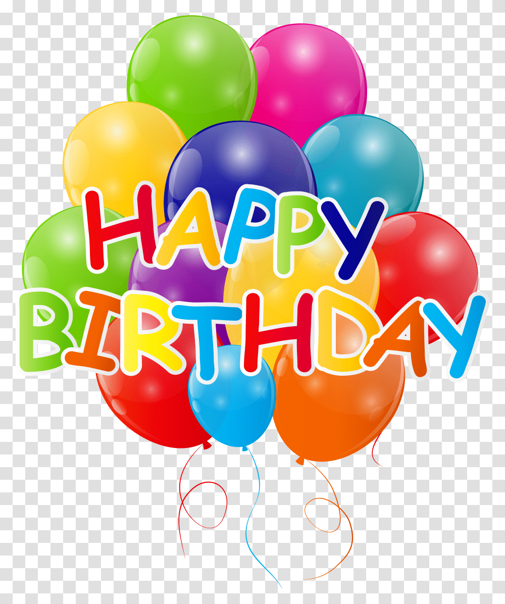 Happy Birthday With Bunch Of Balloons Transparent Png