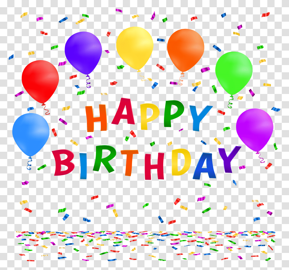 Happy Birthday With Confetti Clip Art Image Transparent Png