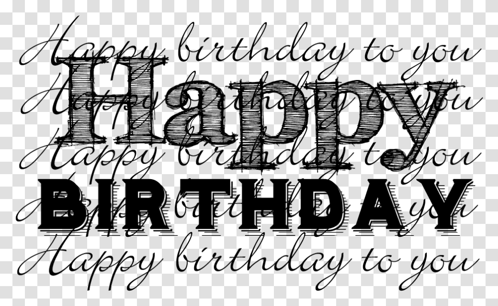 Happy Birthday Word Art 1st Floor Flat Happy Birthday Word Pngs, Gray Transparent Png