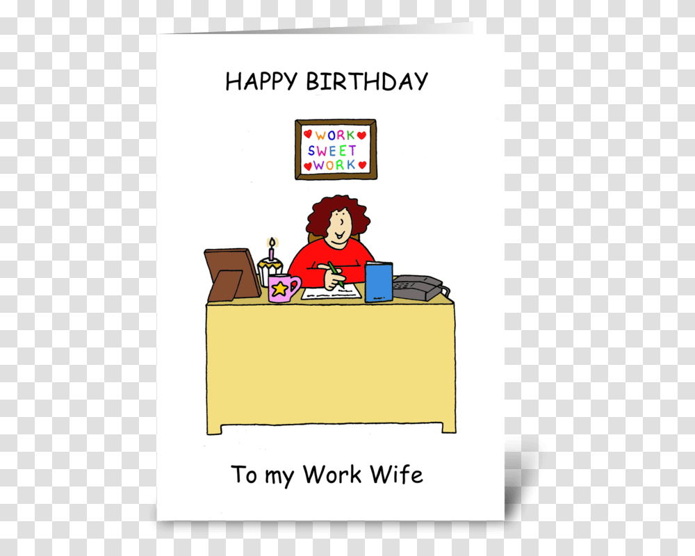 Happy Birthday Work Wife Cartoon Lady Happy Birthday To My Work Wife, Word, Alphabet, First Aid Transparent Png