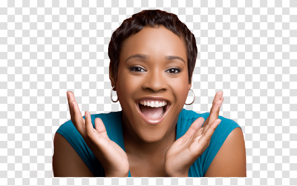 Happy Black Person, Finger, Face, Mouth, Female Transparent Png