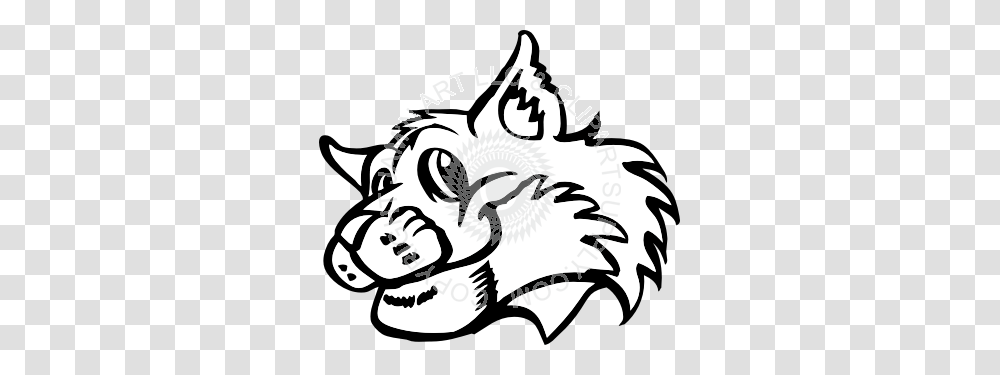 Happy Bobcat Head, Stencil, Dragon Transparent Png