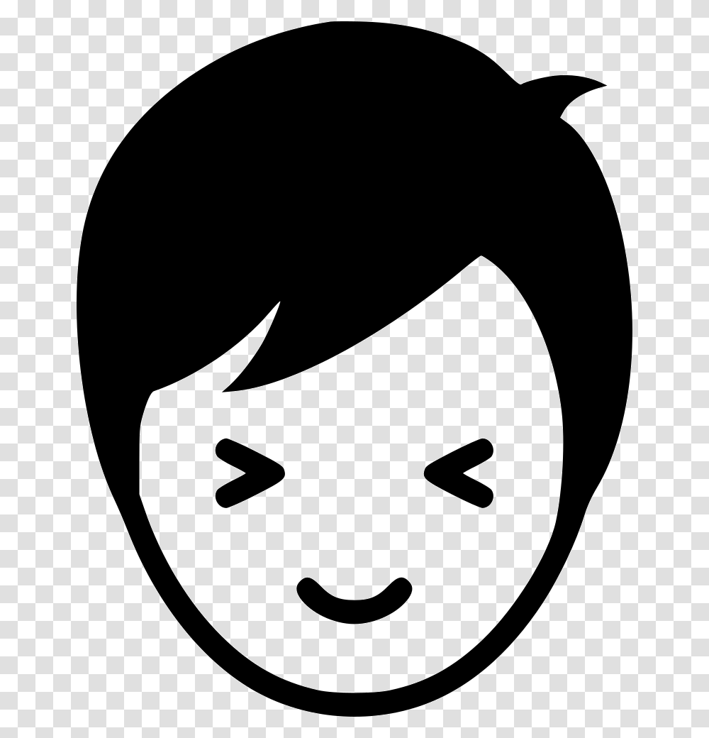 Happy Boy Man Comments Sad Boy Face, Stencil, Silhouette Transparent Png
